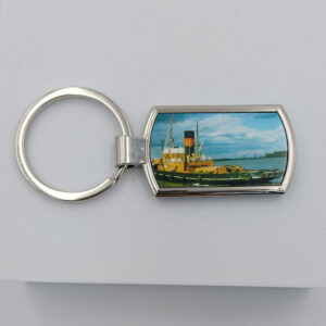 Metal Keyring. ‘Working-1970's’ 7.5cm long, including loop, boxed