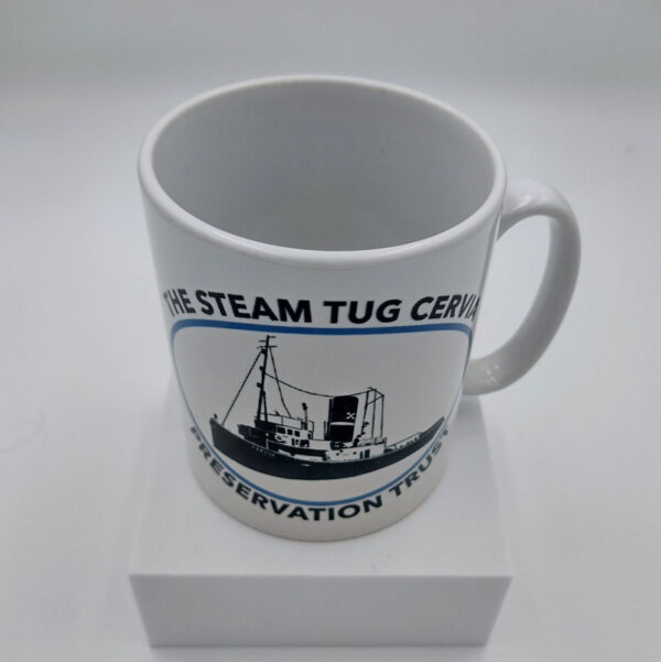 10oz Ceramic Mug – ‘Steam Tug Cervia Preservation Trust Logo’ (inc card mailer box) - Image 2
