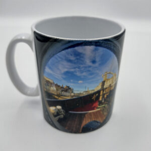 10oz Ceramic Mug – ‘Porthole view with Logo on Reverse’ (inc card mailer box)