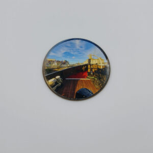 Round Coaster. ‘Cervia Porthole View’ 9cm diameter