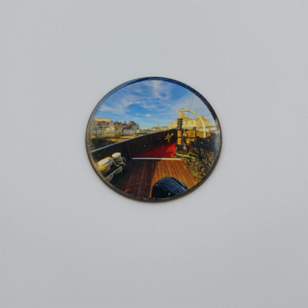 Round Coaster. ‘Cervia Porthole View’ 9cm diameter