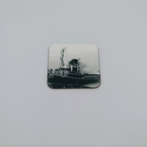 Square Coaster. ‘Cervia working in black & white' 9cm x 9cm square