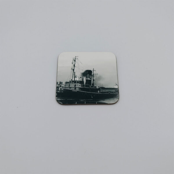 Square Coaster. ‘Cervia working in black & white' 9cm x 9cm square