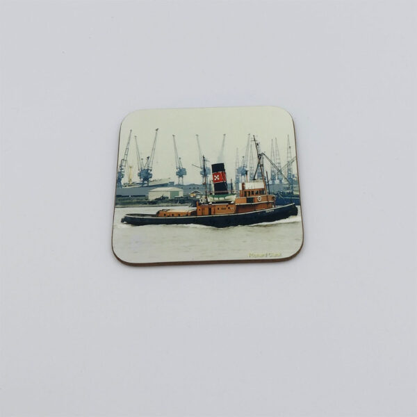 Square Coaster. ‘Cervia Working 1969’ 9cm x 9cm square